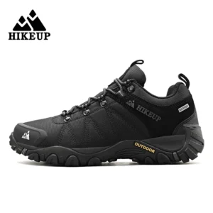 hikeup non slip men hiking shoes breathable outdoor wear resistant splashproof climbing men sneaker tourism mountain shoes