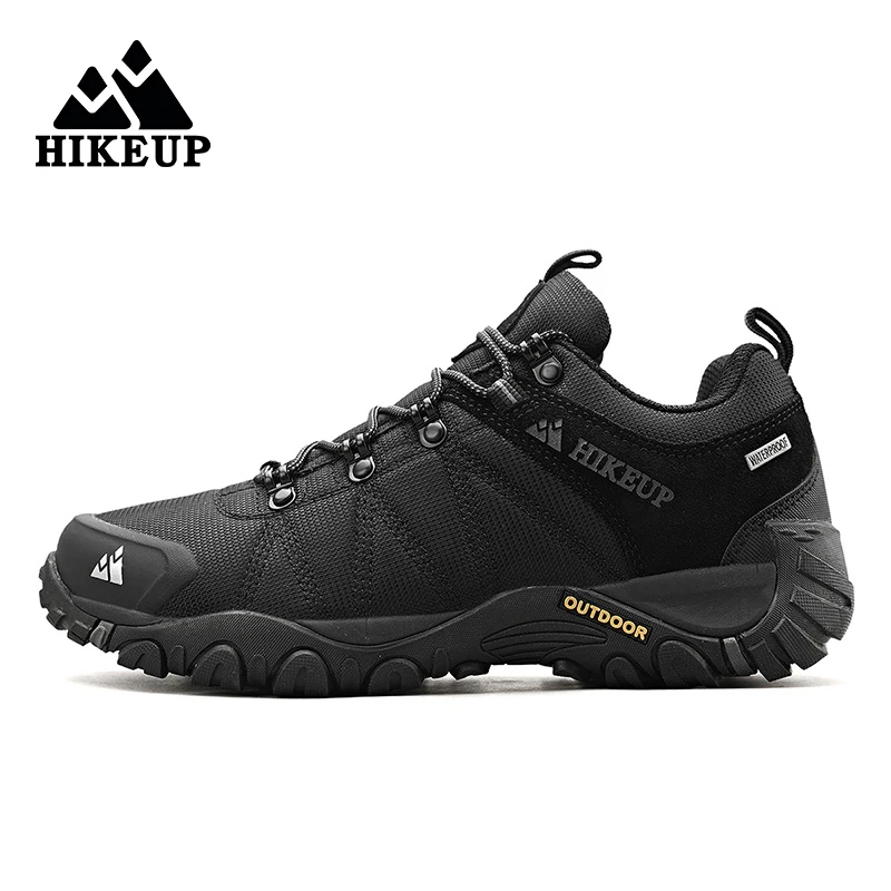 hikeup non slip men hiking shoes breathable outdoor wear resistant splashproof climbing men sneaker tourism mountain shoes