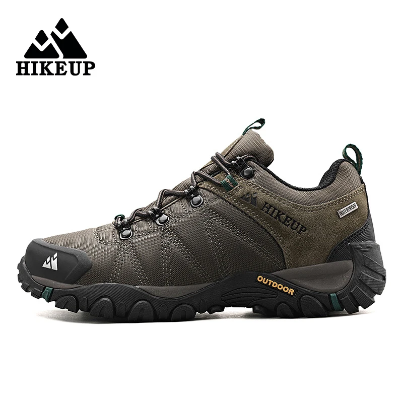 hikeup non slip men hiking shoes breathable outdoor wear resistant splashproof climbing men sneaker tourism mountain shoes