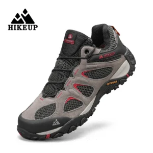 hikeup new non slip wear resistant men‘s outdoor hiking shoes breathable splashproof climbing men sneaker hunting mountain shoes