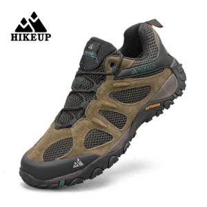 hikeup new non slip wear resistant men‘s outdoor hiking shoes breathable splashproof climbing men sneaker hunting mountain shoes