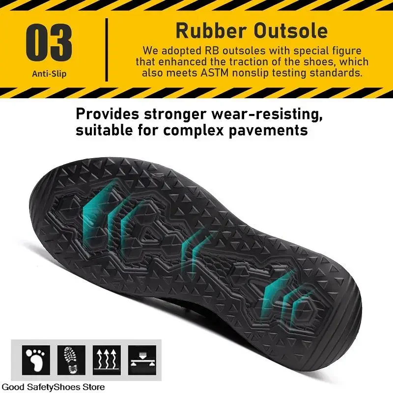 Safety Shoes Men For Work Sneakers Women Men Steel Toe Work Shoes Security Protective Shoes Lightweight Anti-Smash Anti-Puncture - Image 4